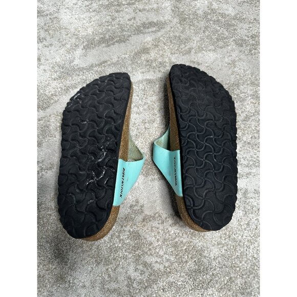 Birkenstock GIZEH Sandals Womens US 7 EU 38 Aqua Birki-Flor Cork Germany - Picture 6 of 6